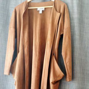 JOSEPH RIBKOFF Brown faux suede jacket.